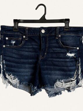 AE Dark Wash Distressed Denim Shorts Size 14